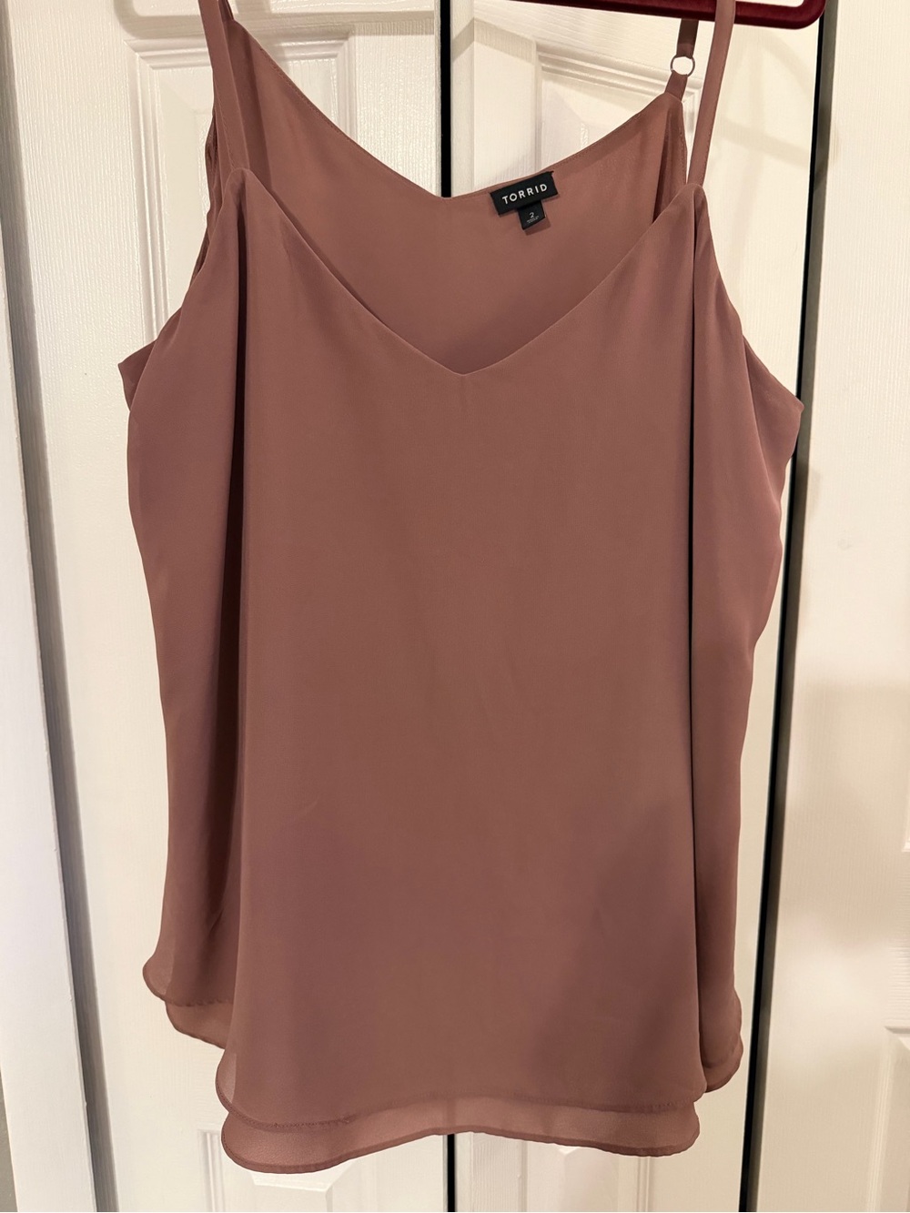 Torrid Mauve V-Neck Chiffon Sophie cami Tank